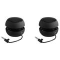 2X Mini Loud Speaker with 3.5mm Audio Cable Low Voltage Built-in Battery Retractable Speaker for