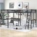Modern Twin Size Metal Loft Bed with 2 Built-in Desks,Save Space Dsign