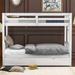 Twin Over Twin Pull-Out Bunk Bed with Trundle, Solid Wood Bunkbed with Ladder & Safety Rail, Extendable Twin /Full/Twin Beds