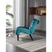 Living Room Accent Chair Leisure Chair with Rubber Wood Legs and Curved Armless Design for Small Spaces, Teal