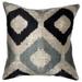 Canvello Decorative Throw Velvet Ikat Pillow - 16'' X 16'' - Gray - Black