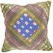 Canvello Vintage Design Sari Silk Square Pillow - 16" X 16" - Blue - 16'' X 16''