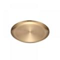 Decorative Round Tray Plate Gold Jewelry Dish Makeup Tray Organizer for Vanity Bathroom Dresser Serving Tray for Drink Breakfast Tea Dinner Beautiful Metal Stainless Steel Tray