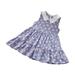 ZCFZJW Baby Girls A Line Dresses Toddler Girls Fly Sleeve Floral Prints Ruffles Princess Dress Dance Party Dresses Loose Flowy Beach Sundresses #01-Purple 9-10Years