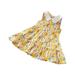ZCFZJW Baby Girls A Line Dresses Toddler Girls Fly Sleeve Floral Prints Ruffles Princess Dress Dance Party Dresses Loose Flowy Beach Sundresses #01-Yellow 9-10Years