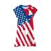 ZCFZJW Summer Short Sleeve Toddler Kids Baby Girls Independence Day Holiday Dress Trendy Summer Tie Dye Striped Stars USA Flag Pattern Graphic Tshirt Dress Beach Sundresses #01-Navy 8-9Years