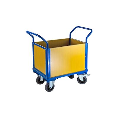 PROREGAL Transportwagen Doppelstirnwand + 2 Wände | HxBxL 94x50x102cm | Traglast 180kg | Lichtblau