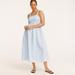 J. Crew Dresses | J. Crew Smocked Beach Dress In Linen Cotton Stripe (Blue Mist) Size: S | Color: Blue | Size: S