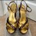 Coach Shoes | Coach Gold And Brown Wedge Shoes Sz 9.5 | Color: Brown/Gold | Size: 9.5