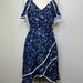 Anthropologie Dresses | Greylin Anthropologie Emma Printed Ruffled Blue Floral Shift Dress Size S | Color: Blue/White | Size: S