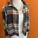 American Eagle Outfitters Tops | Aeo Cropped Flannel Button Down Shirt ~ Plaid ~ American Eagle Outfitters ~ M | Color: Gray/Green | Size: M