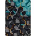 Black/Blue 129 x 92 x 0.5 in Area Rug - Joy Carpets Kid Essentials Stealth Area Rug Nylon | 129 H x 92 W x 0.5 D in | Wayfair 2134D-01