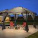 Sunjoy W/ Solar LED Lighting 11 Ft. W x 11 Ft. D Steel Pop-up Gazebo Metal/Steel/Soft-top in Gray | 111 H x 131.5 W x 131.5 D in | Wayfair