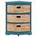 Longshore Tides Breunig Solid Wood 3 Drawer Storage Drawers Solid Wood/Wicker in Green/Blue | Wayfair 8460FAE35D0C4F1D90D3BAC7E00B4266