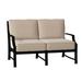 Woodard Seal Cove 51.75" Wide Loveseat w/ Cushions Metal/Sunbrella® Fabric Included in Black | Outdoor Furniture | Wayfair 1X0419-92-92M