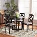 Red Barrel Studio® Nan Modern Transitional Grey Fabric Upholstered & Dark Finished Wood 5-Piece Dining Set Wood in Brown | Wayfair