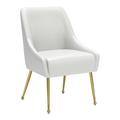 Everly Quinn Polyurethane Arm Chair Wood/Upholstered in White | 32.67 H x 22 W x 23.6 D in | Wayfair 76BAD5E50F834FBFBA1D722FF9C15DDE