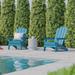 Rosecliff Heights Ayleah Commercial All-Weather Adirondack Chairs w/ Cupholders, Wood in Blue | 35.75 H x 29.25 W x 32 D in | Wayfair