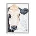 Stupell Industries Floral Cow Farmhouse Rural Portrait by Diane Fifer - Floater Frame Graphic Art on in Black/Brown/White | Wayfair