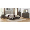 Wildon Home® 5-2_Sheldon Upholstery Storage Footboard Bench Panel Bedroom Set Upholstered in Gray | 90 W x 87.5 D in | Wayfair