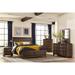 Loon Peak® Maryse Rustic-Cherry Acacia Veneer Panel Bedroom Set 6&1 Wood in Brown | 3.75 H x 66.25 W x 66.25 D in | Wayfair
