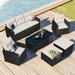 Red Barrel Studio® 6 Piece Sofa Seating Group w/ Cushions Synthetic Wicker/All - Weather Wicker/Wicker/Rattan in Gray | Outdoor Furniture | Wayfair
