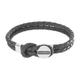 Emporio Armani Black Leather & Steel Men's Bracelet