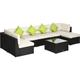 Outsunny - 8 Pieces Patio Rattan Sofa Set Garden Furniture Set for Outdoor Black - Black