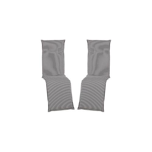Relaxliegenauflagen Piemont – Polsterauflage mit Halteband & Bindebändern Dessin:Schwarz / Weiß BE807,Größe:2x Relaxliegenauflage