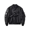 God of Death Bomber Jacket for Men Black Varsity Jackets Hunt Pocket Techwear Punk Hip Hop