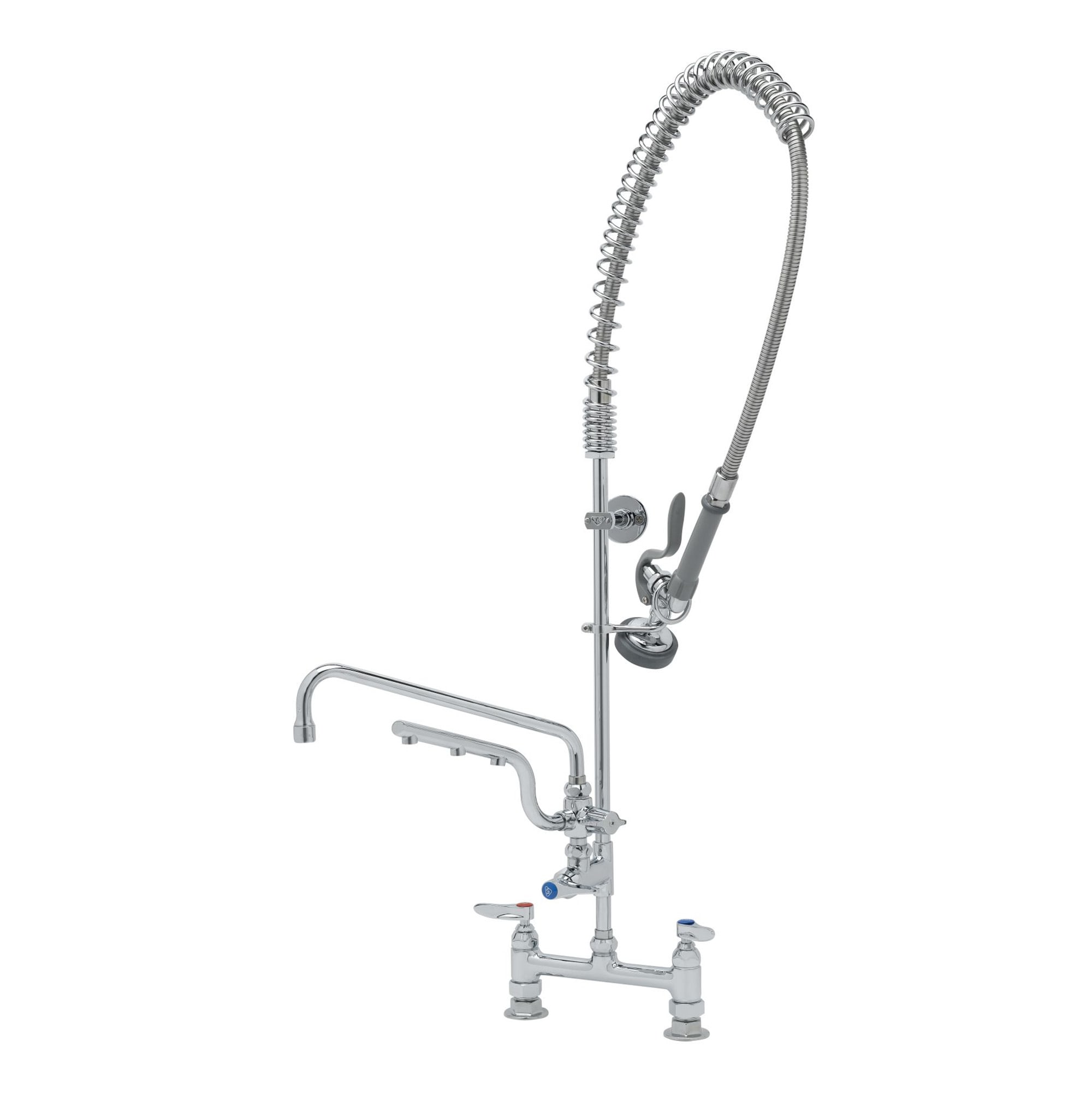 T&S B-0123-U12-B 46" Deck Mount Pre Rinse Faucet - 1.5 GPM, Base with Nozzle, Stainless Steel