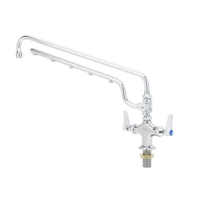 T&S B-0200-U18-CR Deck Mount Faucet - 18" Swing Spout, 16" Spray Arm, 16" Sprayer Arm, Stainless Steel