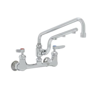 T&S B-0231-U12-CR Splash Mount Faucet - 12" Swing Spout, 10 3/8" Spray Arm, Chrome