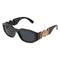 Versace VE4361 Herren-Sonnenbrille Vollrand Mehreckig Kunststoff-Gestell, schwarz