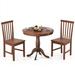 Costway 3 Pieces Wooden Dining Table and Chair Set for Cafe Kitchen Living Room