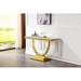 47" Modern Rectangular Marble Console Table, 0.71" Thick Marble Top, U-Shape Stainless Steel Base for Living Room Office