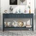 Rustic Entryway Console Table, 60" Long Sofa Table with Two Different Size Drawers & Bottom Shelf for Storage (Gray Wash)
