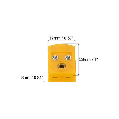 K Type Thermocouple Wire Connectors Female Plug 120°C(248°F) Orange 10pcs