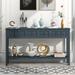 Rustic Entryway Console Table, 60" Long Sofa Table with Two Different Size Drawers & Bottom Shelf for Storage