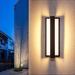 1-Light Modern Black Aluminum Integrated LED IP54 Waterproof Outdoor Wall Light - 13.5 in. H x 4.7 in. W x 2.6 in. D