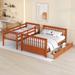 Modern Twin Over Full Bunk Bed 79.53" Wood Bed Frame with Ladders and 2 Storage Drawers