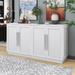 Sideboard Buffet Cabinet with 4 Doors and Shelves and Silver Handles