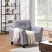 Modern Living Room Chair Arm Chair Linen Upholstered Couch Furniture for Living Room, Bedroom, Office, Light Grey-Blue