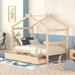 Imaginative House Bed, Twin Size Wooden House Bed with Drawers, Daybed with Spacious Storage