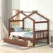 Imaginative House Bed, Twin Size Wooden House Bed with Drawers, Daybed with Spacious Storage