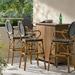 Vande Wicker and Aluminum Outdoor 29.5 Inch French Barstools by Christopher Knight Home