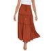 Pleated Midi Skirts For Women Elastic High Waist Boho Maxi Ruffle A Line Swing Long Black Tennis Skirt Plus Size