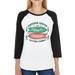 Surfer Los Angeles Longboard Womens Round Neck Raglan Summer Tshirt