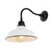 Aurora 12.25 1-Light Farmhouse Industrial Indoor/Outdoor Iron LED Gooseneck Arm Outdoor Sconce White