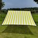 SDJMa Yellow White Stripes Sun Shade Sail Rectangle 9.8 x 9.8 UV Block Canopy Shade Fabric Sun Shade Cloth Privacy Screen with Reinforced Grommets for Outdoor Patio Garden Pergola Cover
